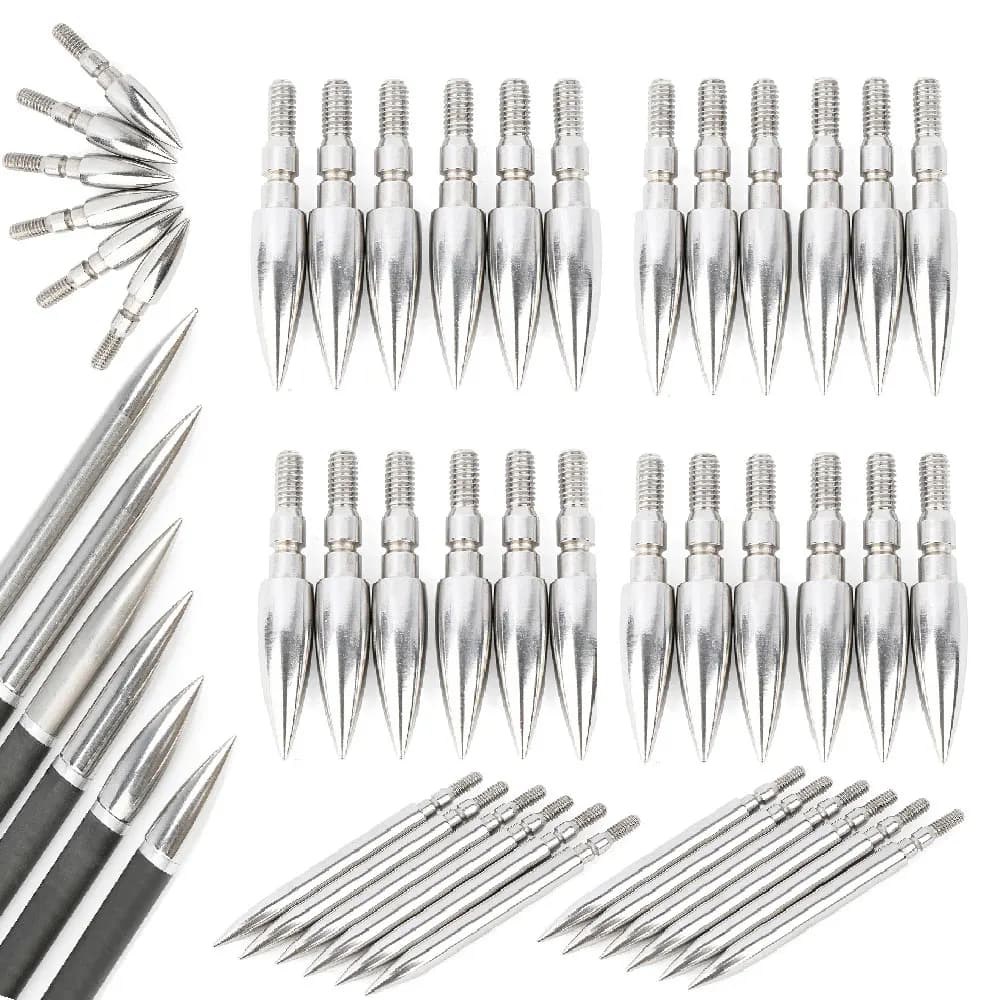 12pc Tiro con l'arco Bersaglio Punti 100/125/150/200/250/300Gr Punte di freccia OD 5/16 "9/32" 19/64 " Punte di freccia Arco Caccia Tiro Broadhead