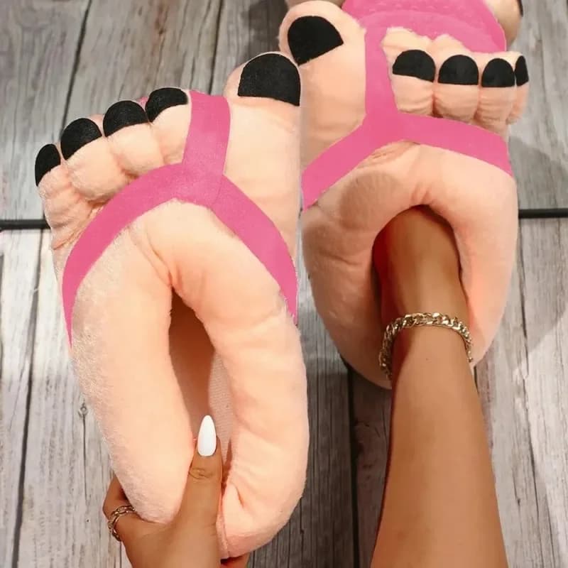 Nuove Pantofole Creative per Coppie Divertenti Invernali per Piedi Grandi Morbide e Calde in Cotone Idea Regalo per la Casa