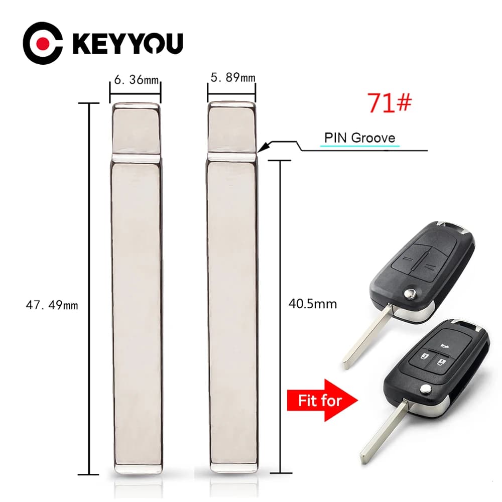 KEYYOU 10 pezzi 71 # HU100 Chiave Originale Lama Telecomandi Flip Chiave Dell'automobile Vuota per GMC Chevrolet Cruze Camaro Equinox Opel Buick