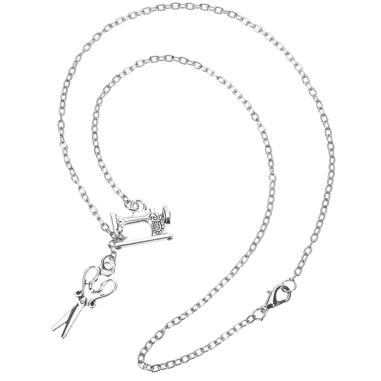 Collana Vintage con Forbici per Donna, Ciondolo in Lega alla Moda, Regalo per Amanti del Cucito, Gioiello Creativo con Catena per Clavicola