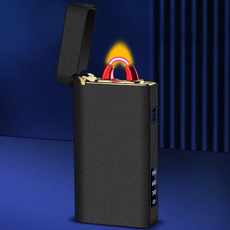 Accendino a fiamma ad arco di bell'aspetto Accendino senza fiamma al plasma ricaricabile USB Display di alimentazione LED Flash Gadget per accendisigari da uomo