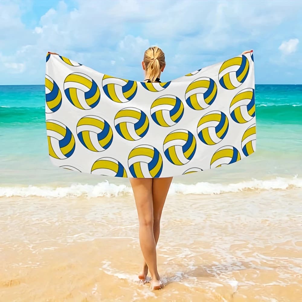 Beach towel for Volleyball, Microfiber Lightweight towel Fast and Absorbent for Swimming, Camping, Holidays, Travel, Gift