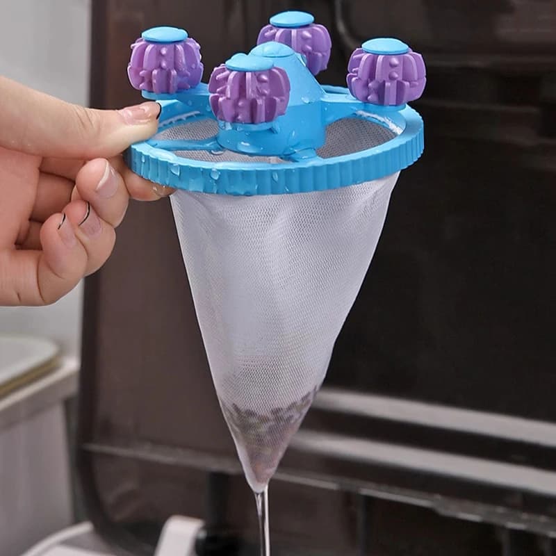 Premium Washing Machine Lint Filter Anti-Tangle Laundry Ball Catcher Reusable Universal for Drum & Vertical Washer Soft Mesh Net