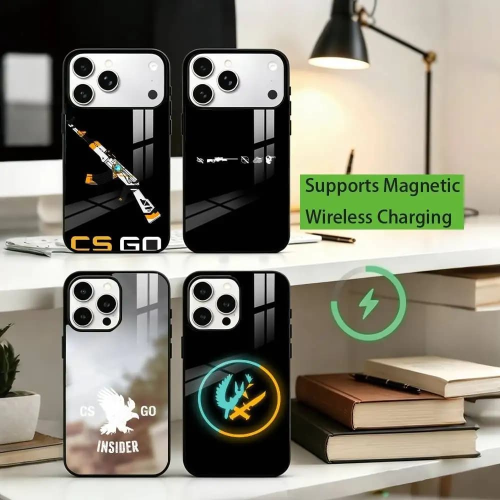 Cover per iPhone C-Classic game C-Cs Go 2 per iPhone 17, 16, 15, 14, 13, 12, 11 Plus, Pro, supporta la ricarica wireless magnetica