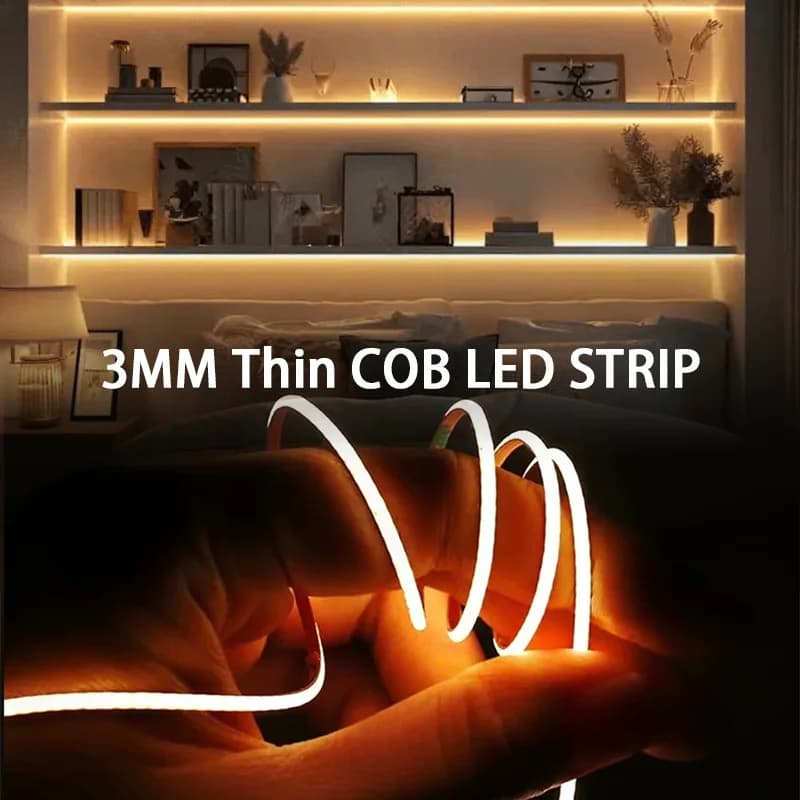 Striscia LED COB USB 5V Dimmerabile al Tocco, Nastro Flessibile per Armadi, TV, Specchi, Pareti e Decorazioni Fai-da-Te