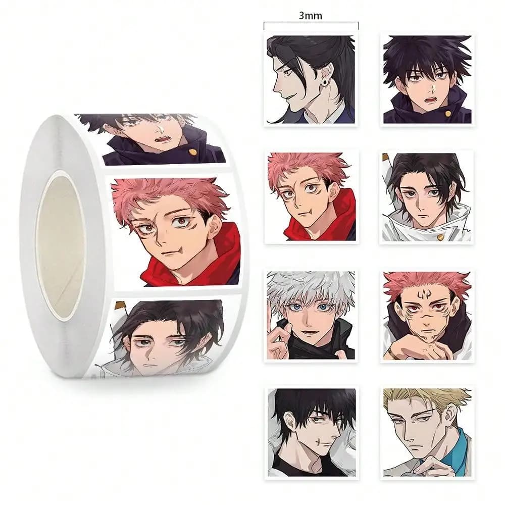 500 pz/rotolo Jujutsu Kaisen Rotolo Adesivo Creativo FAI DA TE Decorativo Tablet Chitarra Auto Sigillo Decalcomanie Conto A Mano Impermeabile Regali Per Bambini
