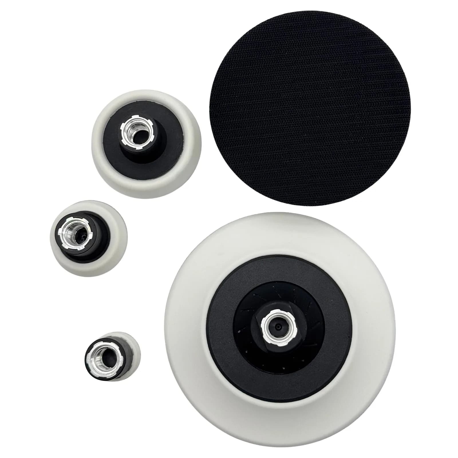 Tampone di supporto per lucidatrice rotativa da 1,2/2/3/5/6 pollici, piastra di supporto con gancio e anello Tampone di supporto per levigatura con filettatura M14 per lucidatura per levigatura auto
