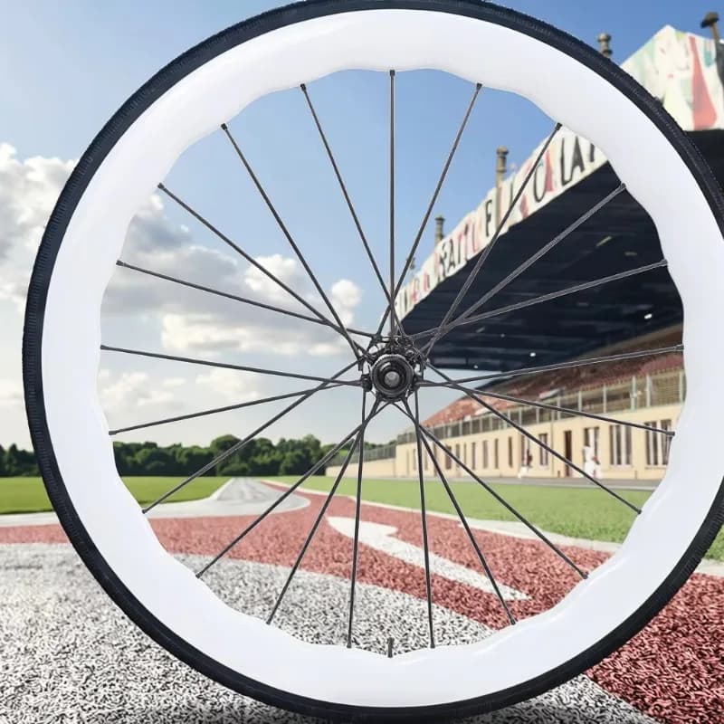 Set di Ruote Leggere 700c per Bicicletta con Cerchi in Carbonio Bianco Perla e Freno a Disco