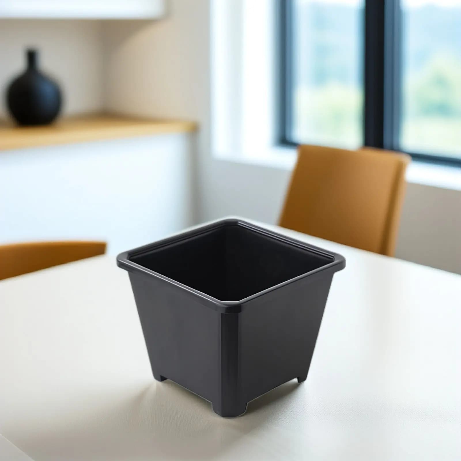 6 vasi moderni e semplici per fiori, in plastica resistente, ideali per la coltivazione di piante decorative in casa e in ufficio.