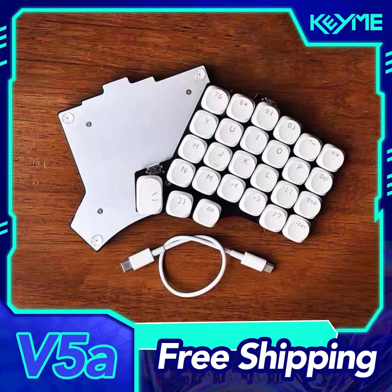 Low Profile Split Keyboard V5a Wired 54 Keys RGB Customized Ergonomics Support QMK VIAL Split Keyboard PC Gamer Accessories Gift