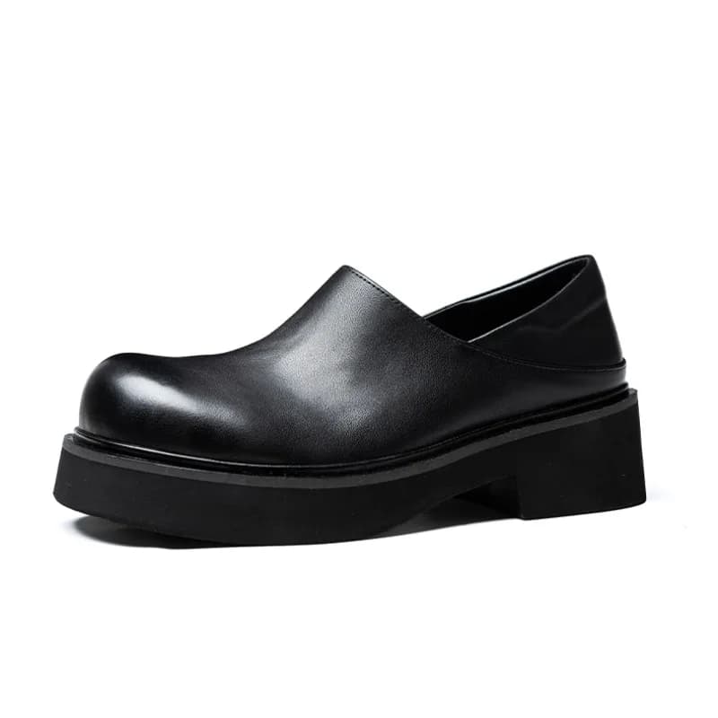 Mocassini in vera pelle di moda di design da uomo suola spessa nera primavera autunno scarpe casual in pelle da lavoro maschile oxford formali nere