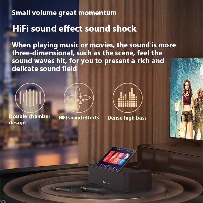 2026new Inandon KV-MS6 King Sound All-In-One Home Theatre Karaoke Machine Full Set RGB LED Lighting Battery Powered Memory Card