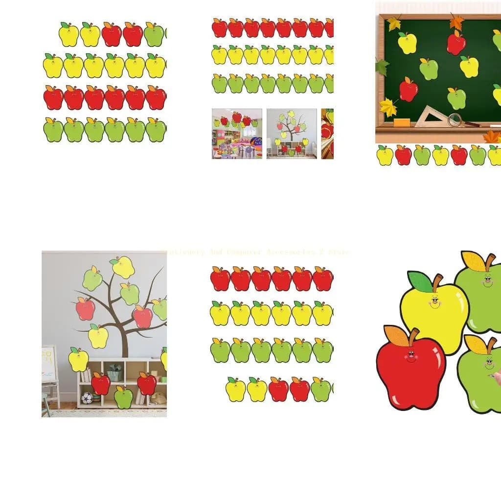 Set 30 biglietti per bollettini da 5,5x4,5 pollici con ritagli a forma frutta per il ritorno a scuola, per decorazioni a