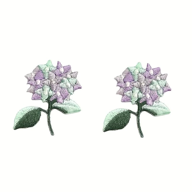 2pcs Flower Iron On Patch, Embroidered Patch For Jackets, T-Shirts, Bags