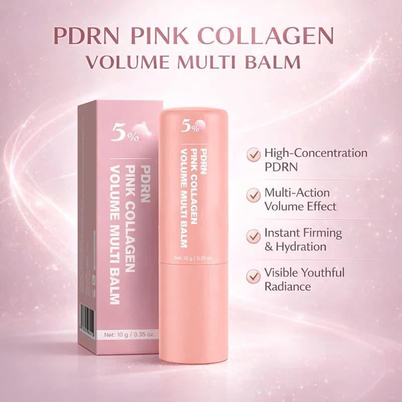 Balsamo Multiuso per Viso e Labbra PDRN Pink Collagen, Crema Viso Rassodante e Idratante, Riparatrice e Volumizzante