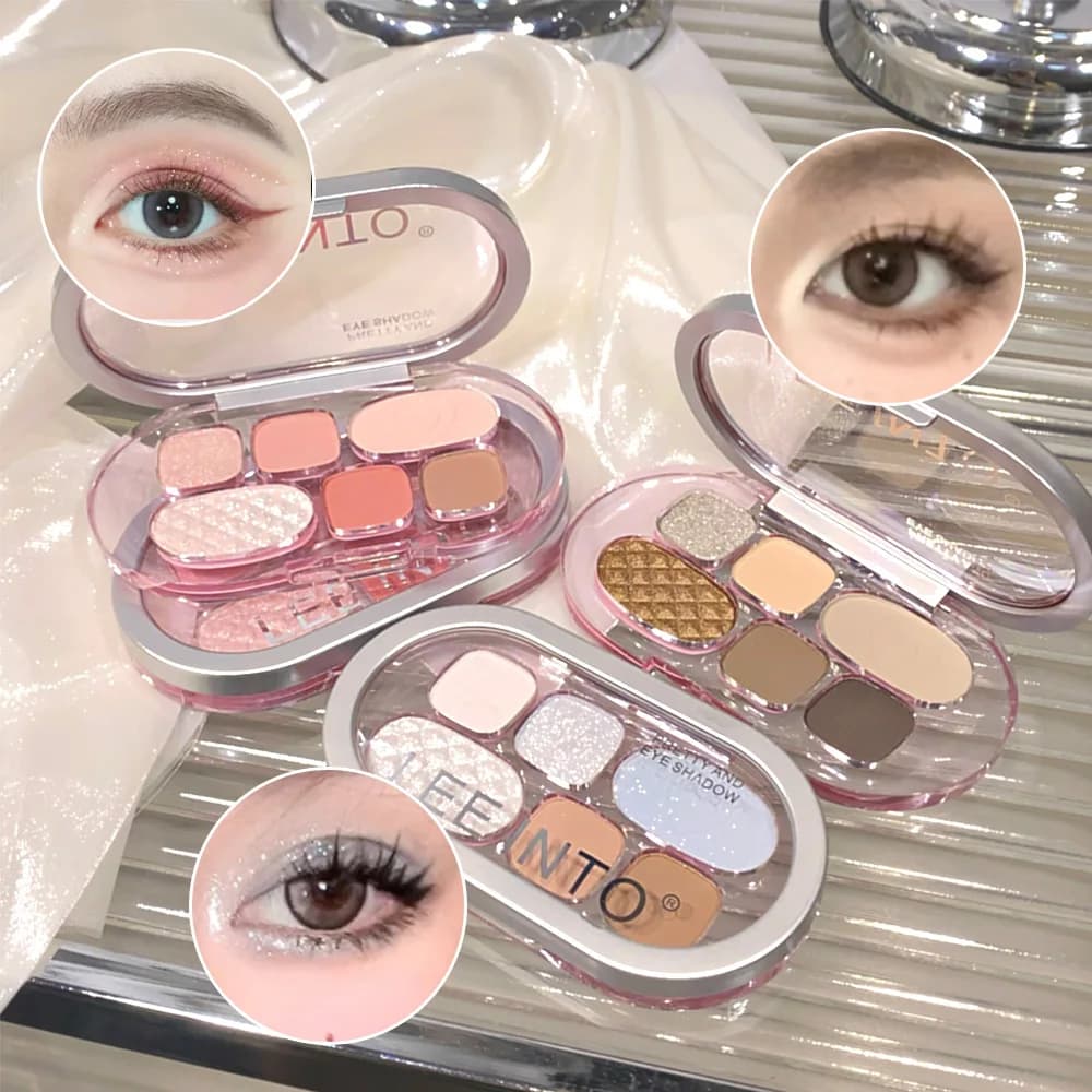 LEE INTO 6 color shade palette, opaque glitter shade palette, long life, good colour rendering