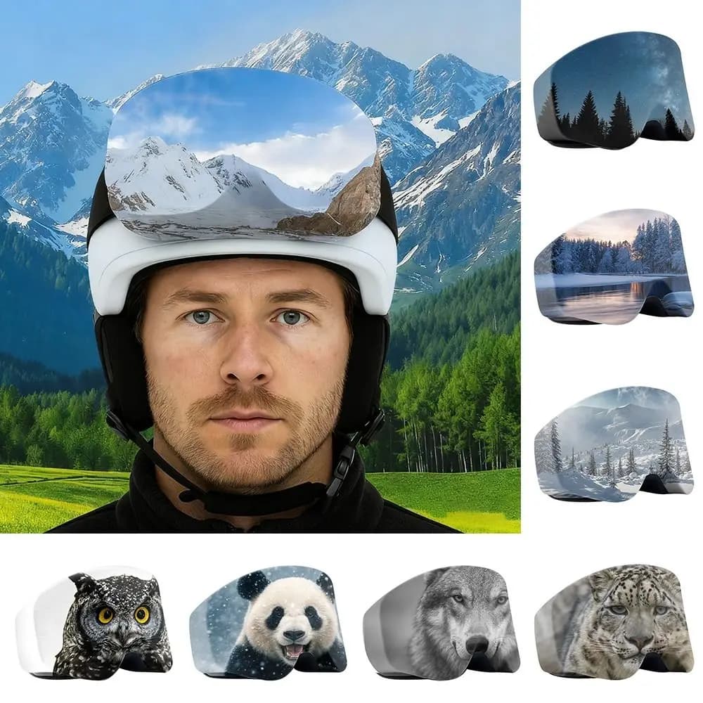 Microfiber Material Ski Goggle Cover Dustproof Scratch Protection Snowboard Goggle Cover 3D Protective Lens Cover Ski Equipment