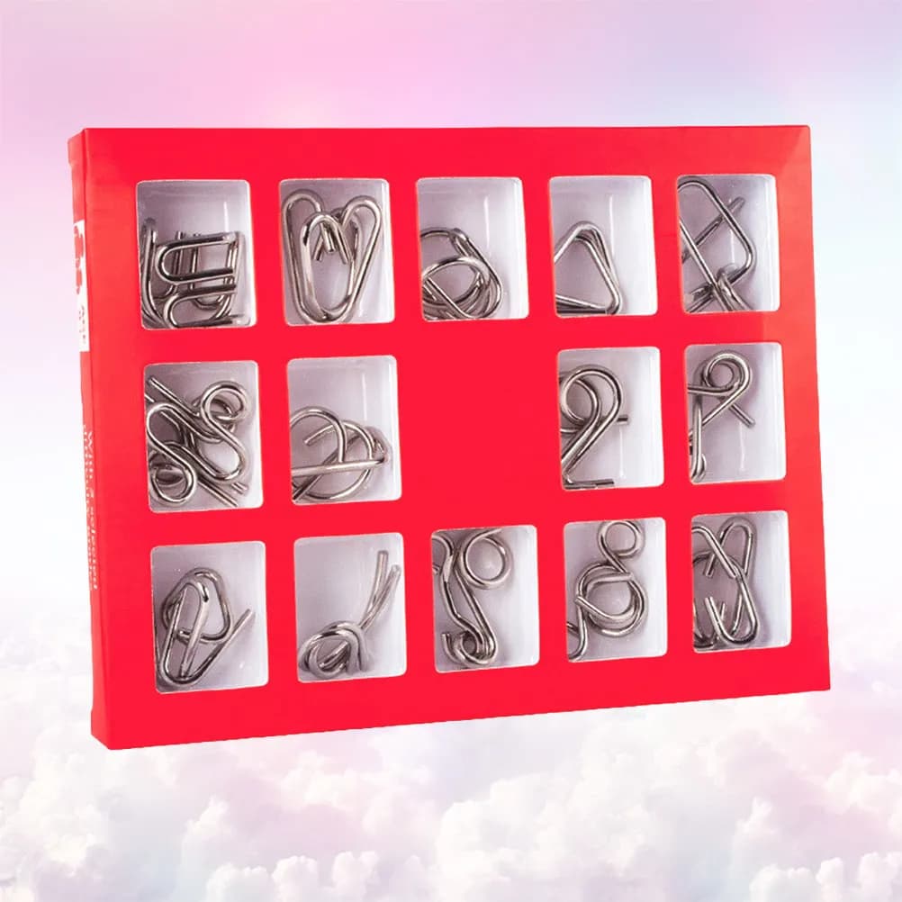 Set di 15 Anelli Puzzle Intelligenti in Metallo Premium, Gioco Rompicapo Educativo, Regalo per Bambini e Adulti, Miglioramento delle Abilità Logiche e Divertimento