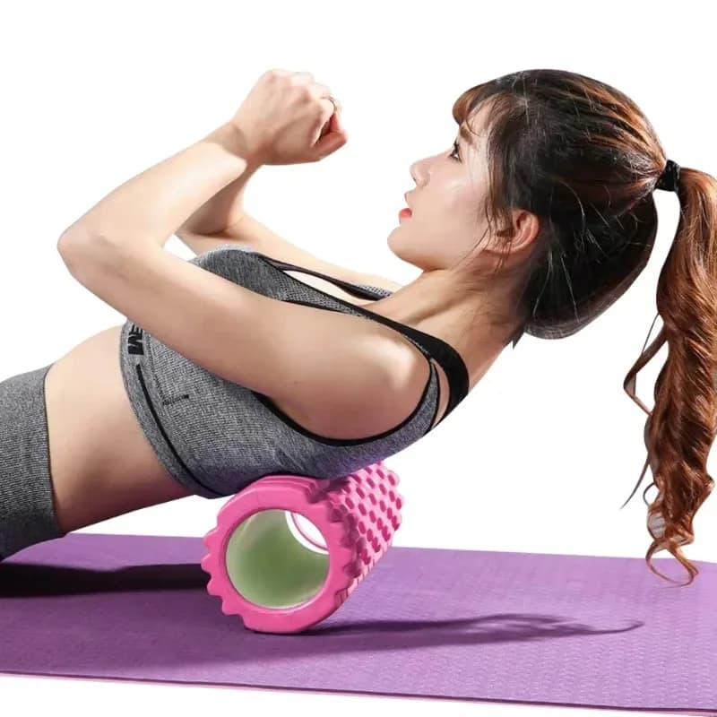 Rullo in schiuma per palestra, colonna per yoga, fitness, pilates, pratica yoga, rullo per massaggio muscolare della schiena, bastone per rullo muscolare morbido per blocco yoga