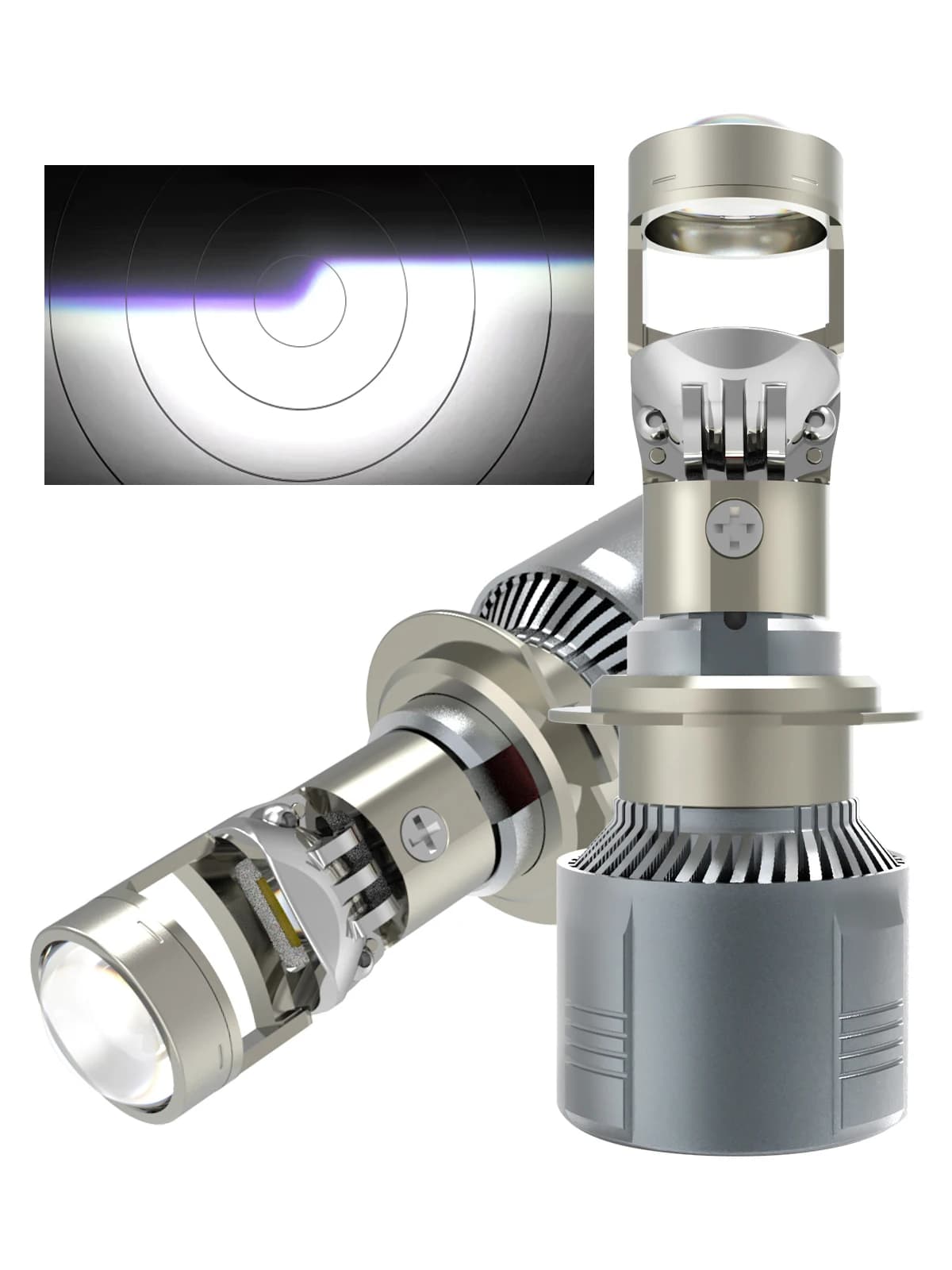 Lampadina per fari a LED BraveWAY H4 H7 con lente H11 HB3 HB4 9005 9006 Mini luci per proiettori per moto/auto linea di taglio del confine trasparente 40000LM