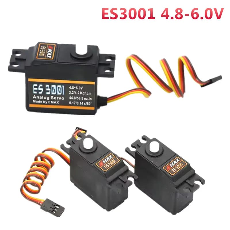 1/4PCS EMAX ES3001 4.8-6.0V 37g Plastic Gear Standard Analog Servo For RC Helicopter Boat Airplane DIY Parts