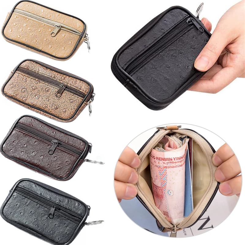 Portamonete piccolo da uomo stile casual con cerniera portamonete portamonete portafoglio portamonete mini morbido uomo donna porta carte portamonete
