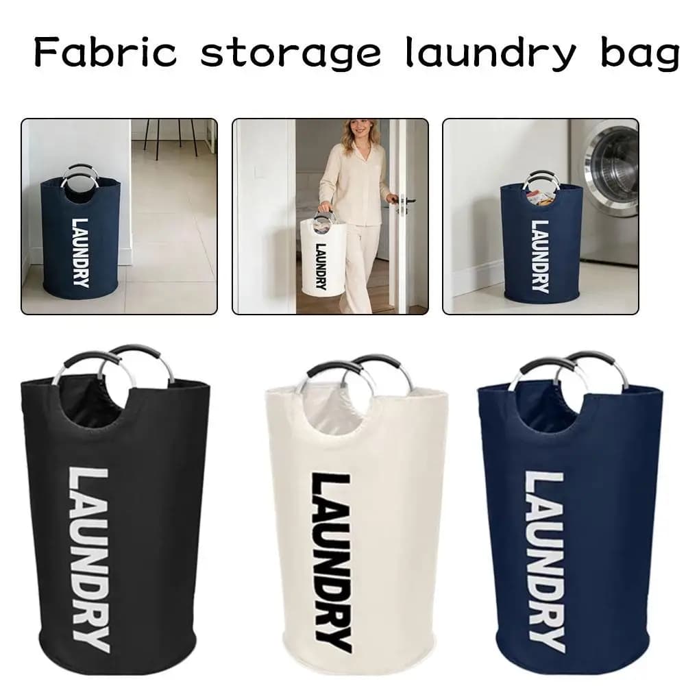 Waterproof extra large linen basket for bathroom and balcony, folding, with padded handle, for storing dirty clothes