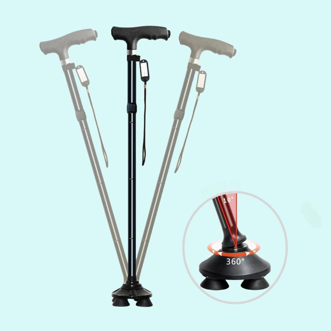 2025 aluminum folding stick with light foldable walking sticks Trekking poles for old man Elegant moulds for old grandfather