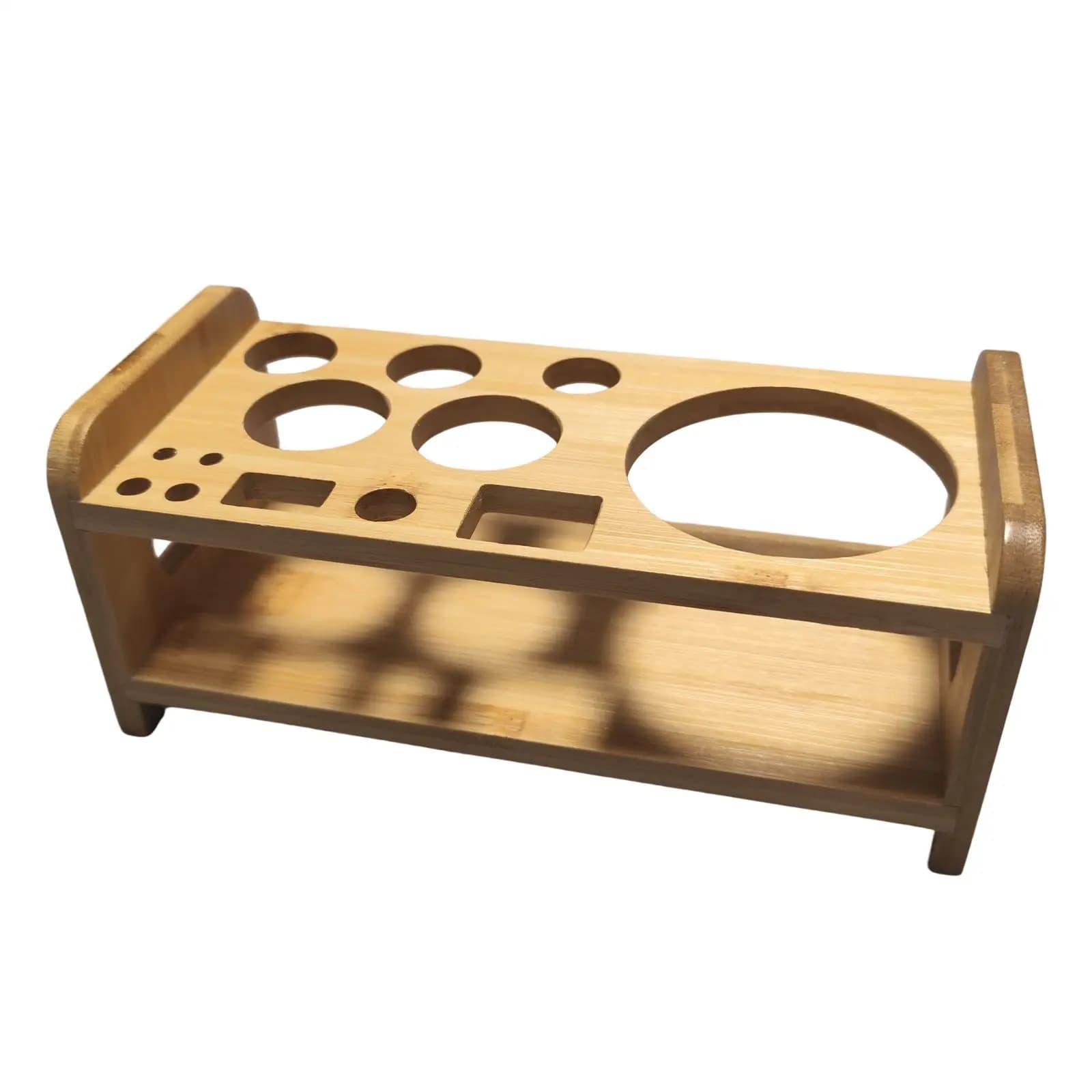 Cocktail Shaker Rack in legno stabile cucina universale per principianti supporto per bicchieri durevole Desktop Bar regalo Bamboo SHAKE Rack