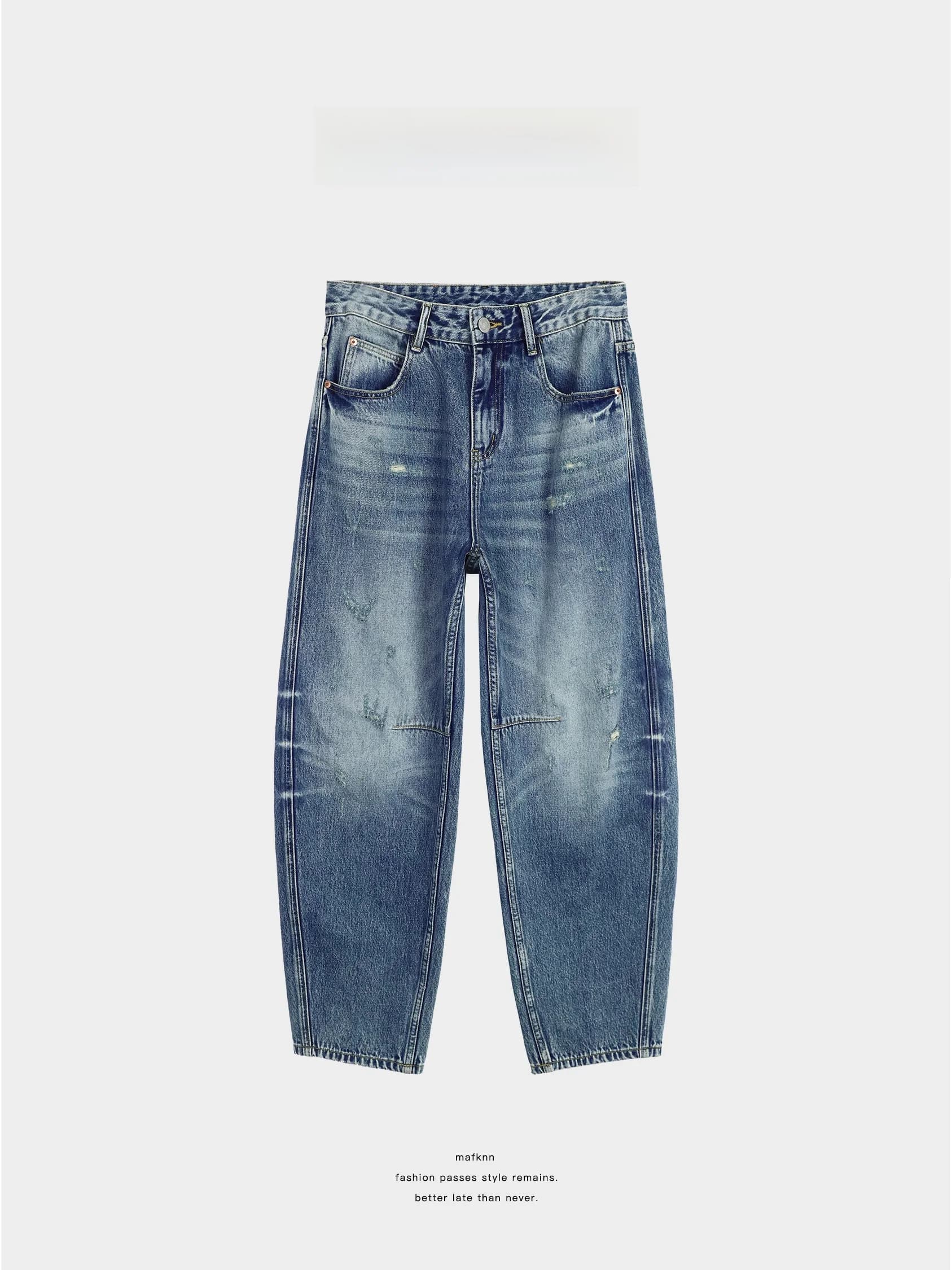 Jeans in denim da donna con taglio 3D, stile vintage primaverile, modello Claw Knife, vita naturale, in cotone, stile casual MK13970