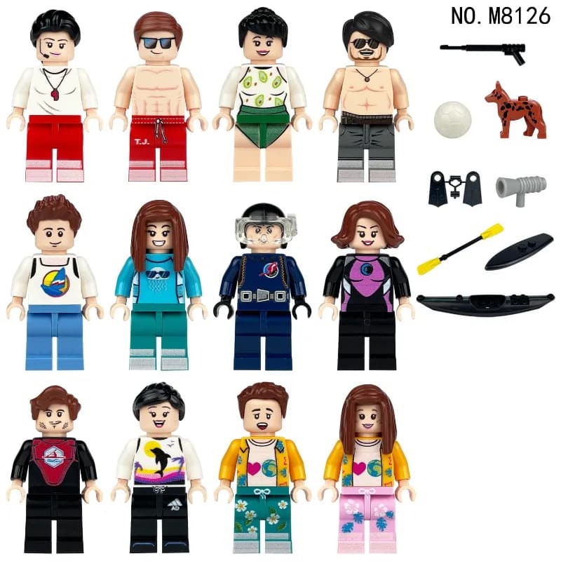 Bambole da spiaggia M8126, giocattoli assemblabili per bambini per turismo, tempo libero e vacanze, bambole umanoidi, giocattoli educativi, regali di compleanno.