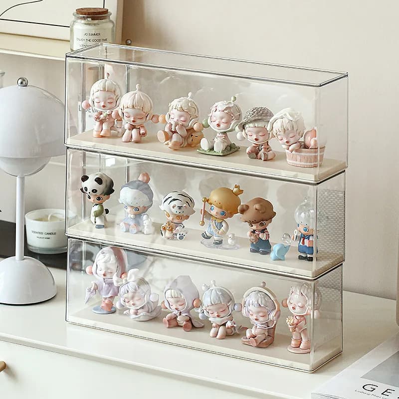 Acrylic Display Stand Blind Box Desktop Figure Storage Box Stackable Accessories Doll Gift Storage Box Transparent Dustproof storage makeup organizer organizer box