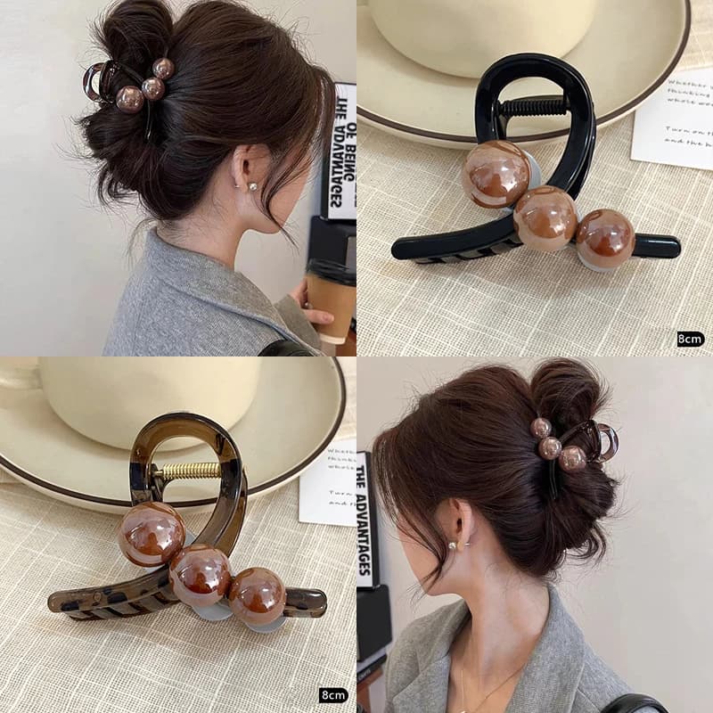 Dolce ed elegante perle artiglio dei capelli fermagli per capelli croce di granchio per le donne ragazze forcine ornamento per capelli mollette accessori per capelli moda