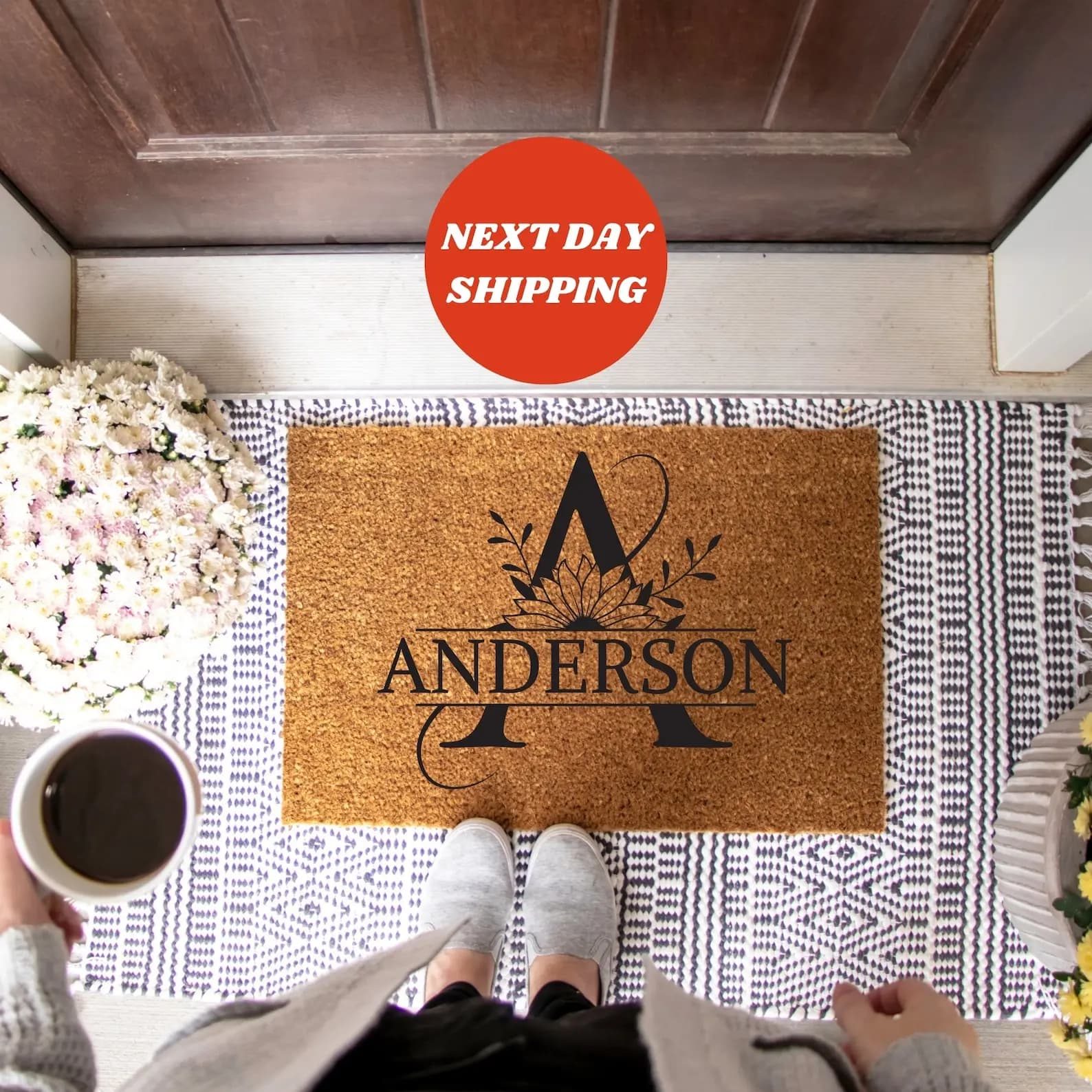 Custom Monogram Doormat Housewarming Gift Last Name Design Fashion Doormat Personalized Door Mat New Home Gifts Welcome Matt