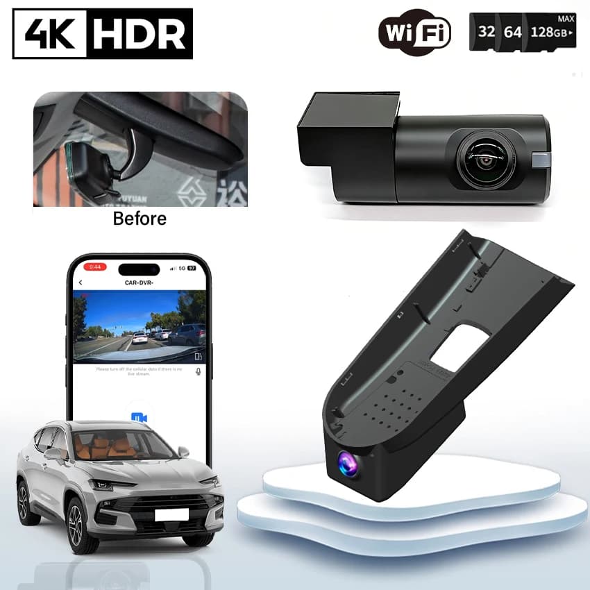 Dash Cam DVR Car 4K 2160P Plug and Play with Night Vision for Jetour Dashing I-DM 2022- 2026