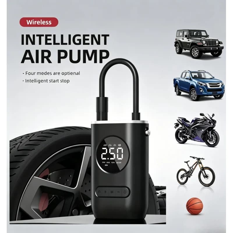 Wireless Handheld Digital Display Tire Inflator Portable Rechargeable Air Pump for Car Motorcycle Bicycle Ball