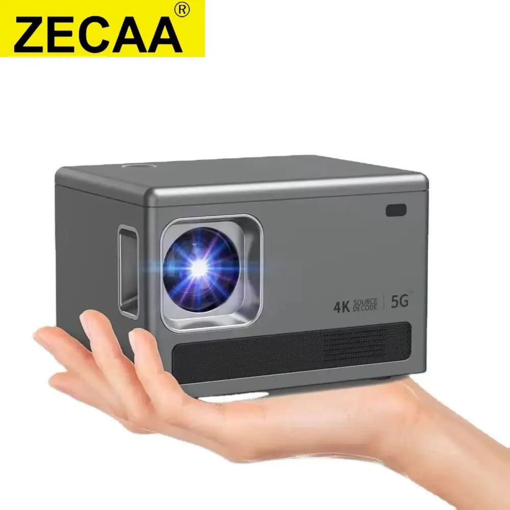 ZECAA Nuovo Full HD 720P 180 ANSI 4K 2.4G + 5G Dual Band WiFi 6 Android 10 Proiettore multimediale portatile Bluetooth 5.4 Smart Home