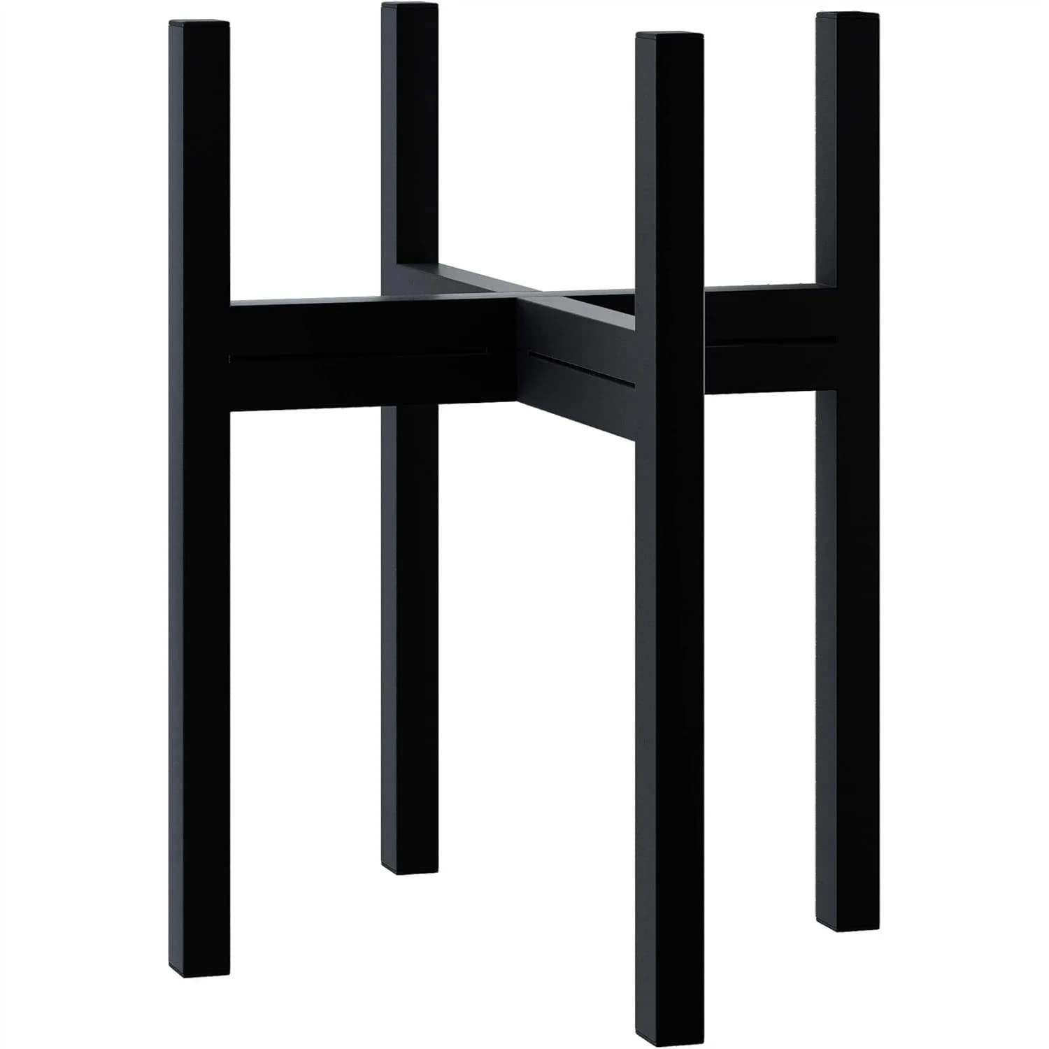 Supporto per piante Mid Century per interni ed esterni, porta piante in metallo per vasi fino a 25 cm, nero, acciaio robusto, facile da montare