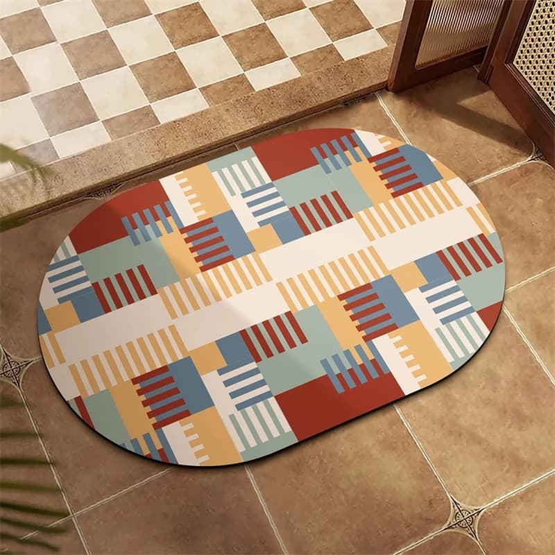 Tappetino da bagno antiscivolo assorbente per bagno nordico Tappeto da ingresso per WC impermeabile Tappeto da pavimento per decorazioni per la casa morbido lavabile per il bagno