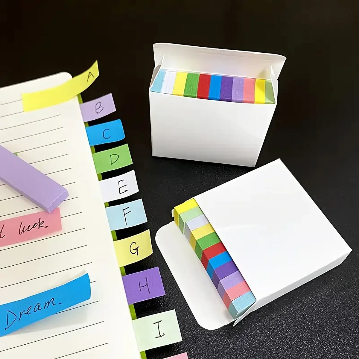Set di mini foglietti adesivi in 11 colori – Autoadesivi e colorati, perfetti per studenti, appunti quotidiani, promemoria e organizzazione