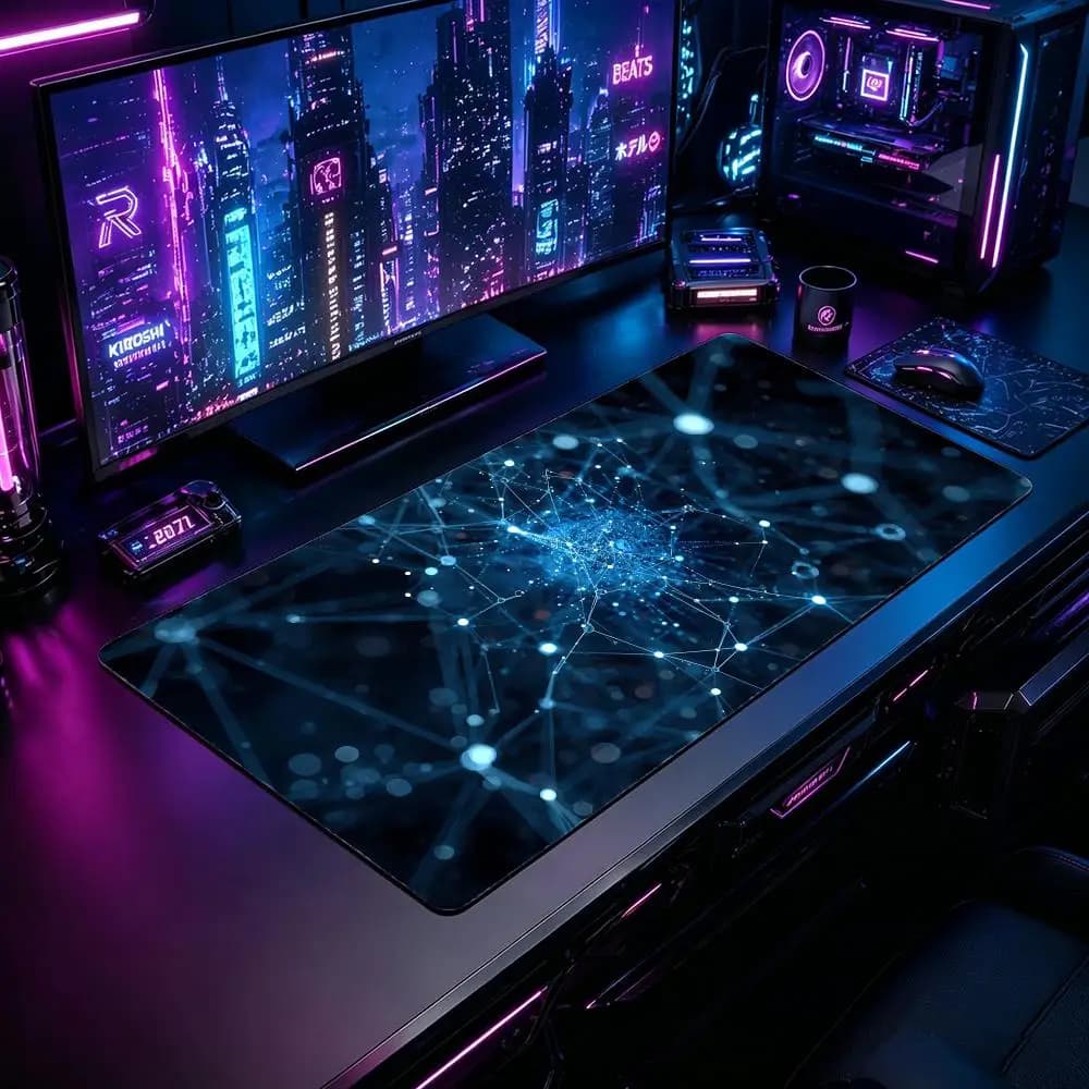 Tappetino per Mouse da Gaming FFuture Technology XXL Grande, Tappetino da Scrivania Antiscivolo in Gomma, Mousepad Esteso per PC e Laptop
