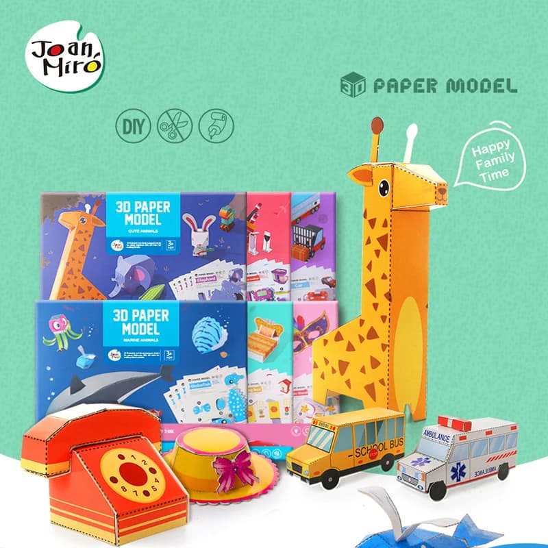 Baby Craft Toys Children DIY Origami Handmade Paper Cutting Folding Cartoon Animal 3D Three-Dimensional Kids Eductional Toy