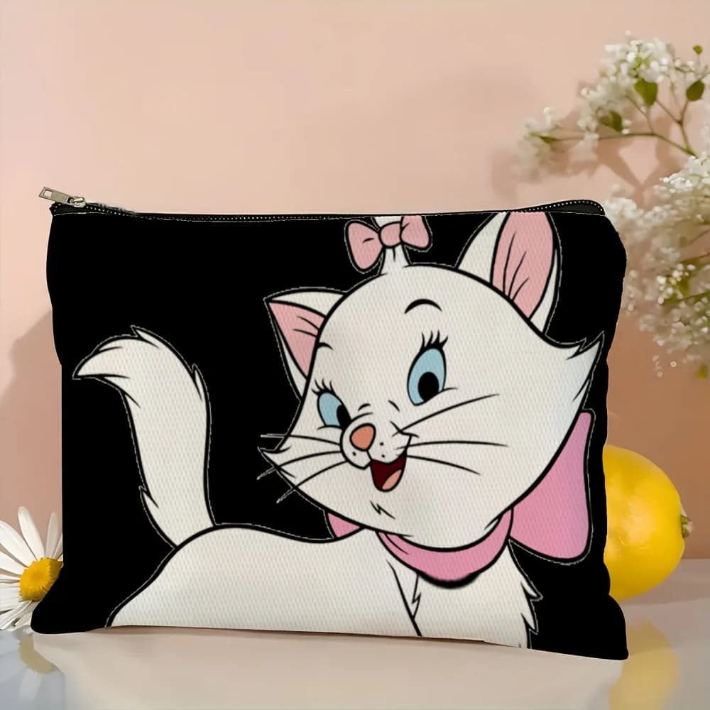 Una graziosa borsa per cosmetici a forma di gattino, borsa multifunzionale con cerniera, custodia per gioielli.