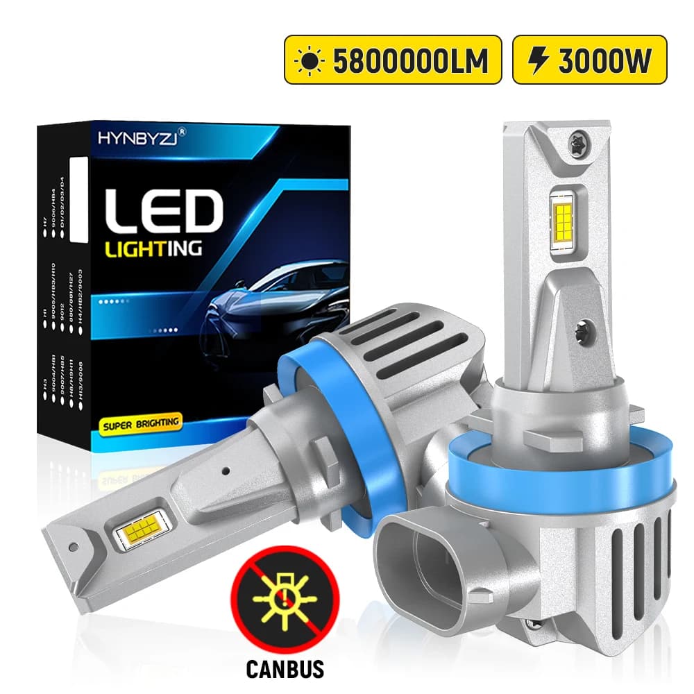 Lampadine LED H7 per Fari 5800000LM H4 9005 HB3 9006 HB4 H11 1:1 Plug & Play per Fari Originali 6000K Luce Fendinebbia con Ventola di Raffreddamento 12V