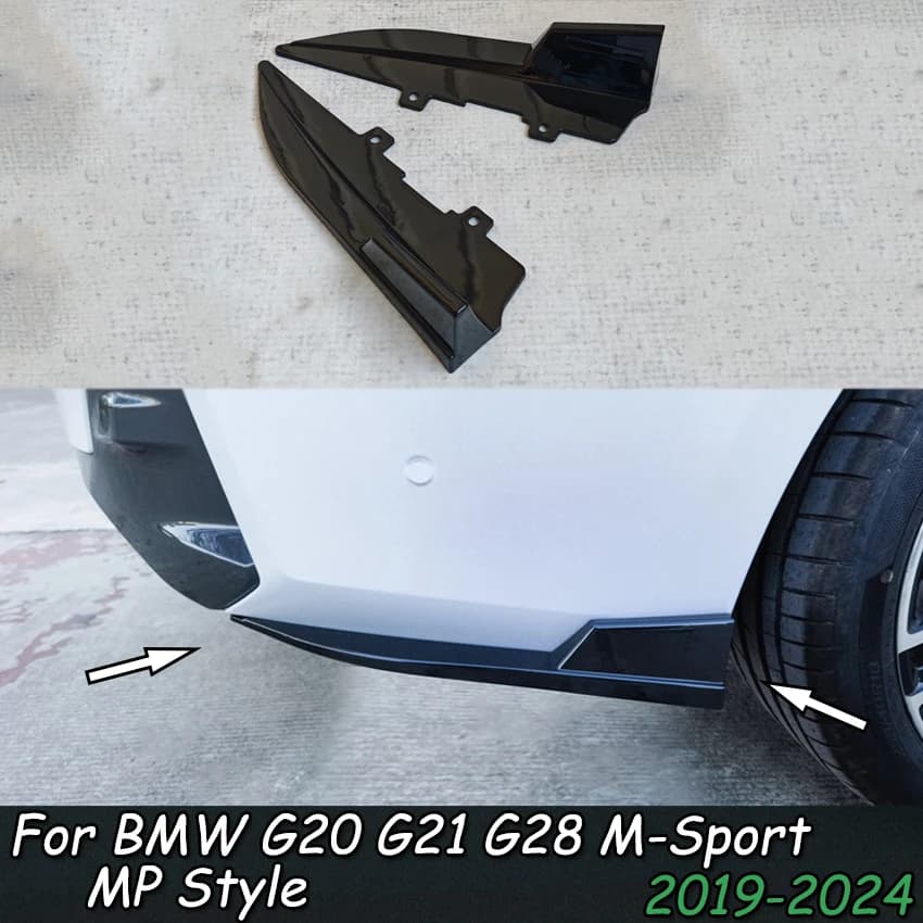 Rear bumper Splitter Diffuser For BMW G20 G21 M-Sport 330i 330d 330e M340i 2019-2024 LCI ABS Gloss Black Auto Tuning Body Kit