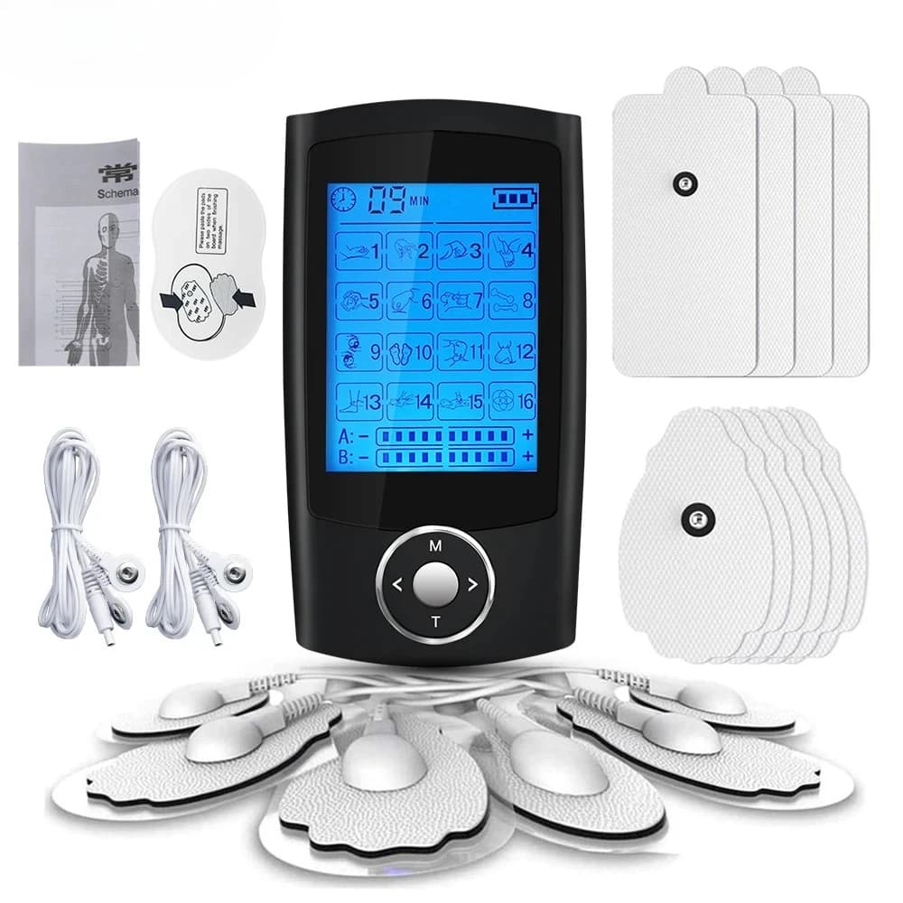 Stimolatore Muscolare Elettrico a 16 Modalità, Massaggiatore Digitale EMS per Agopuntura e Dimagrimento