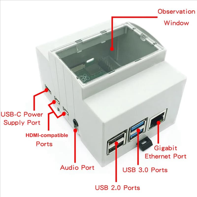 inDesign Elegant】10X For Raspberry Pi 4 Model B ABS Case White Protective Case for Raspberry Pi 4B