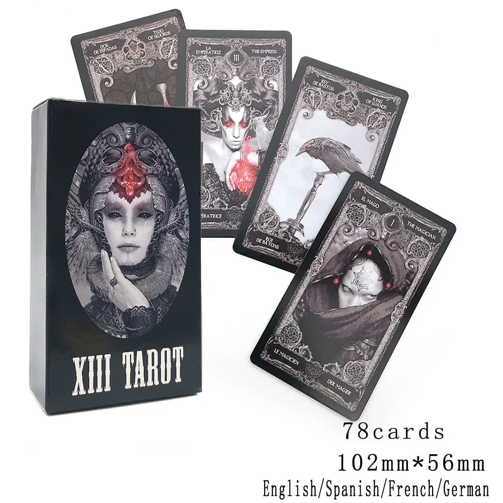 XIII Dark tarocchi Deck gioco da tavolo inglese spagnolo francese tedesco misterioso divinazione Fate uso personale gioco di carte parte
