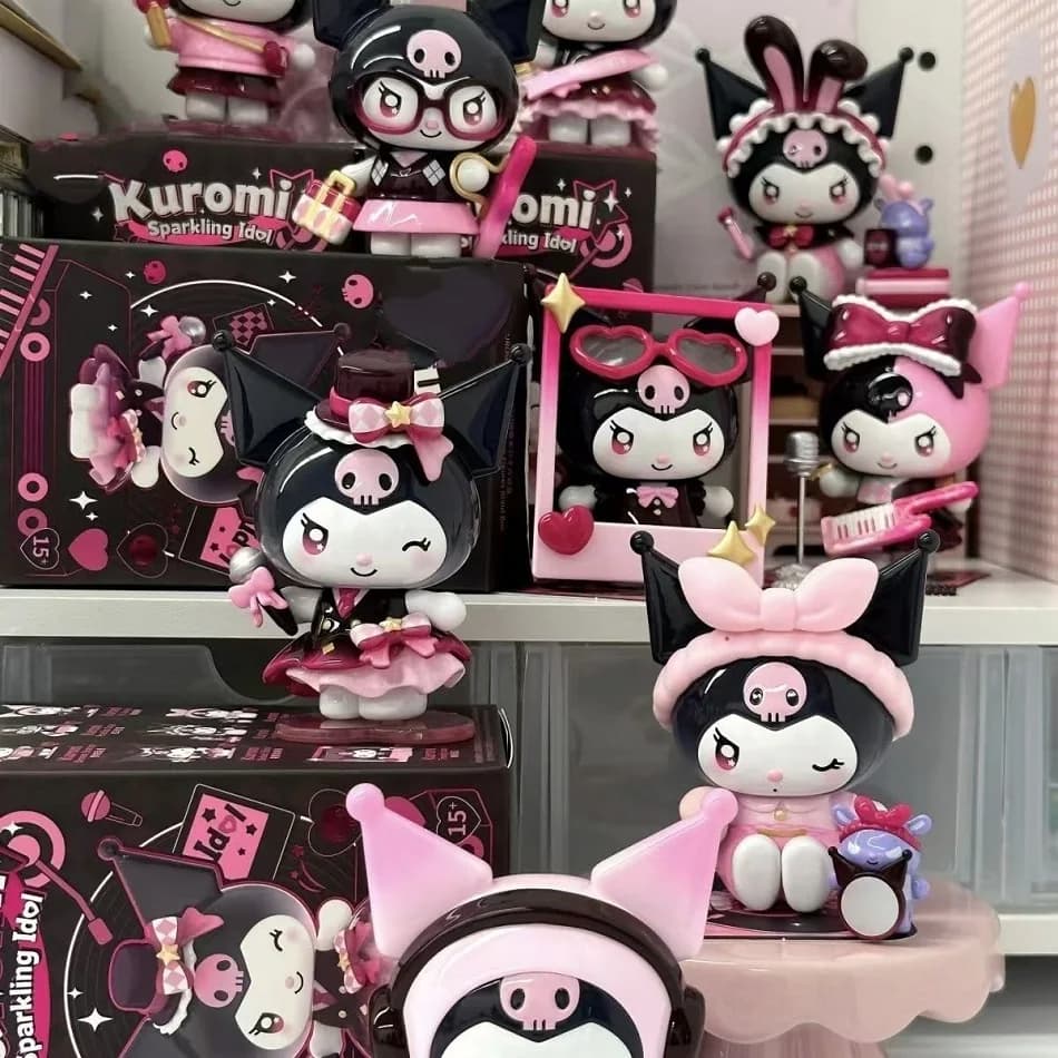 Sanrio Kuromi Sparkling Idol Series Play K-pop Idol Blind Box - Bambola Kawaii, Decorazione Anime, Giocattolo, Regalo di Natale
