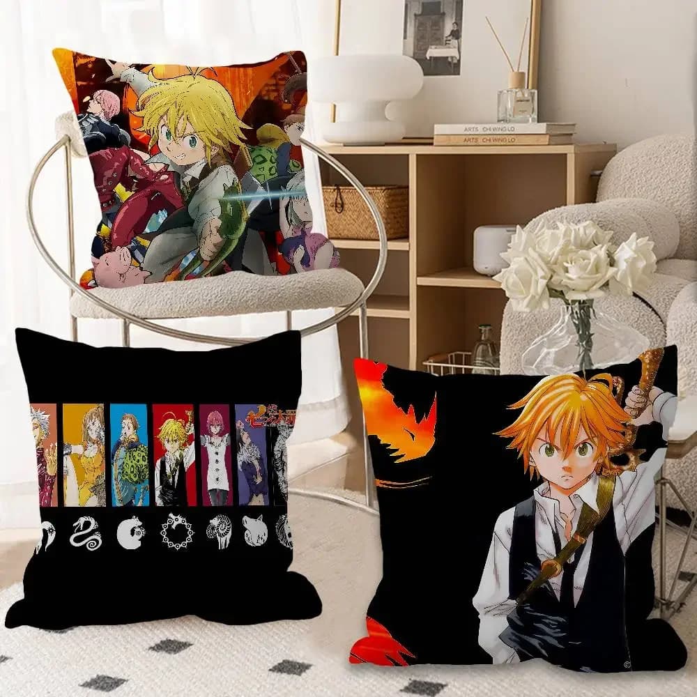 THE Seven Deadly Sins Pillow Cover Sofa Cushion Cover Home Room Decoration Children Gift